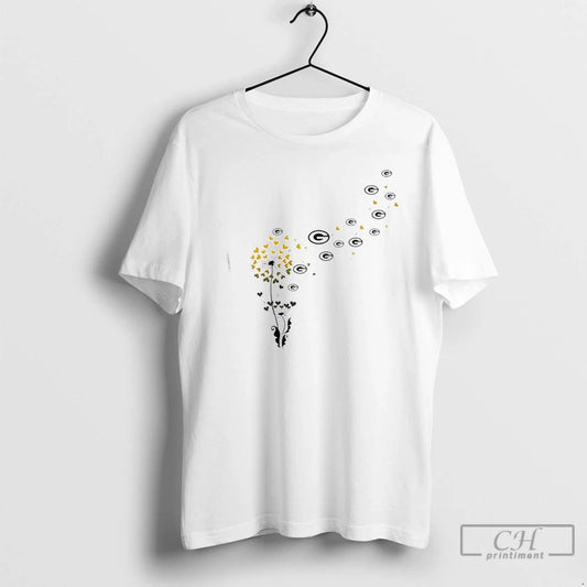 Classic Dandelion Flower Green Bay Packers Football Logo T Shirts