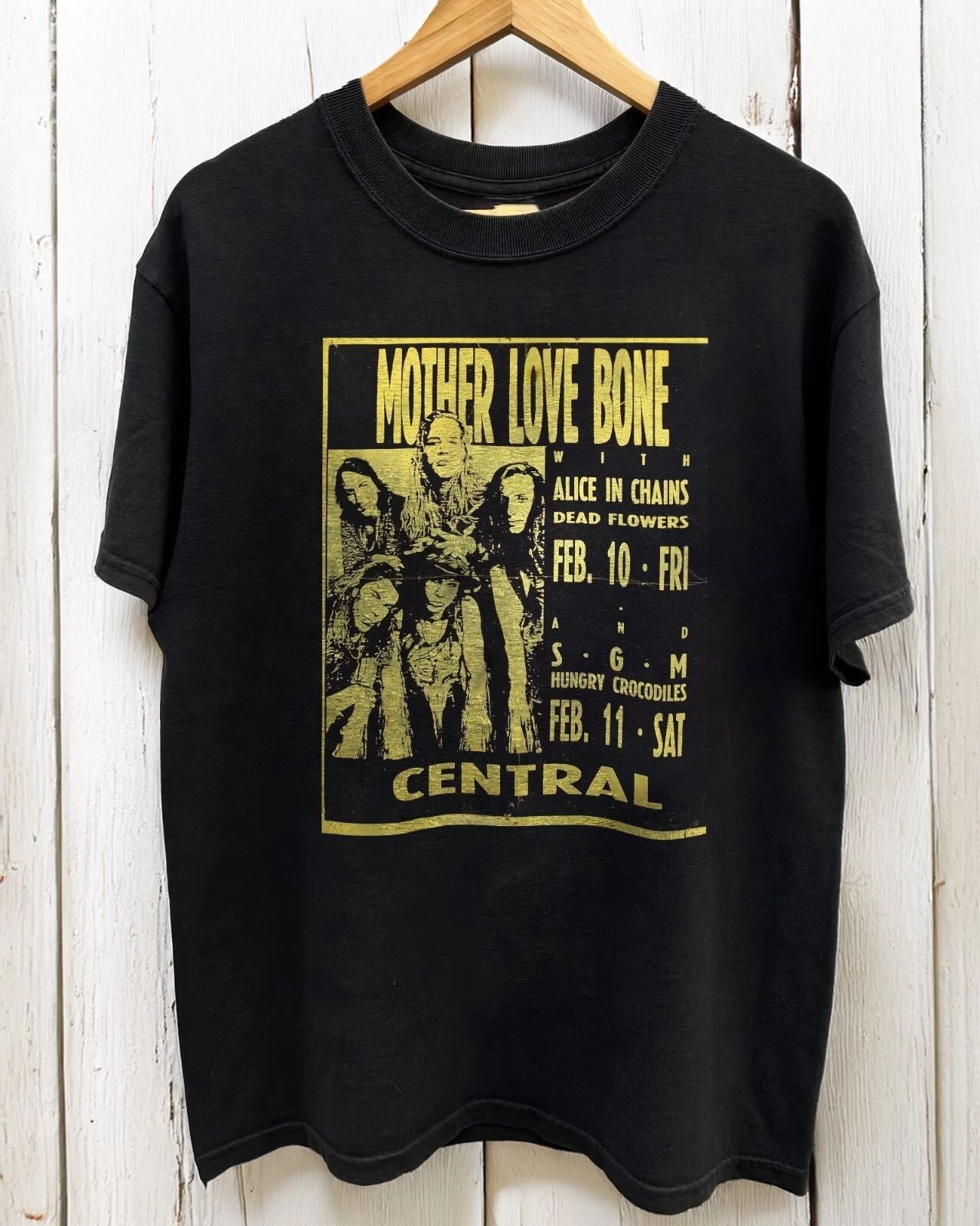 RARE! Alice In Chains Mother Love Bone Live Unisex Black T-shirt Size S-5XL