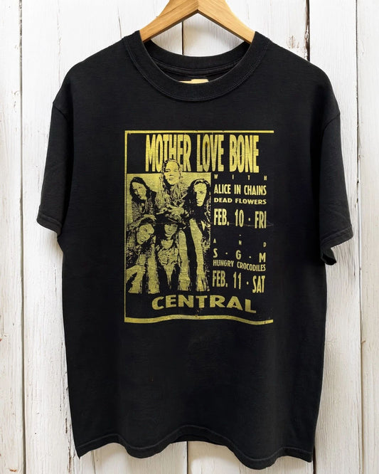 RARE! Alice In Chains Mother Love Bone Live Unisex Black T-shirt Size S-5XL