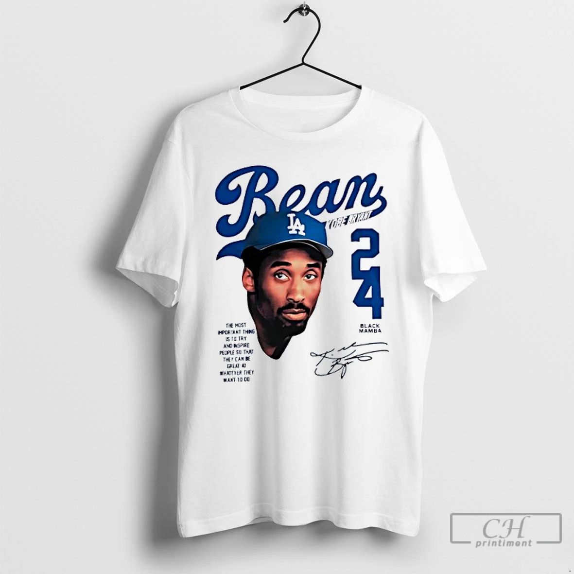 Classic Bean Kobe Bryant Los Angeles Dodgers 24 Black Mamba T Shirts