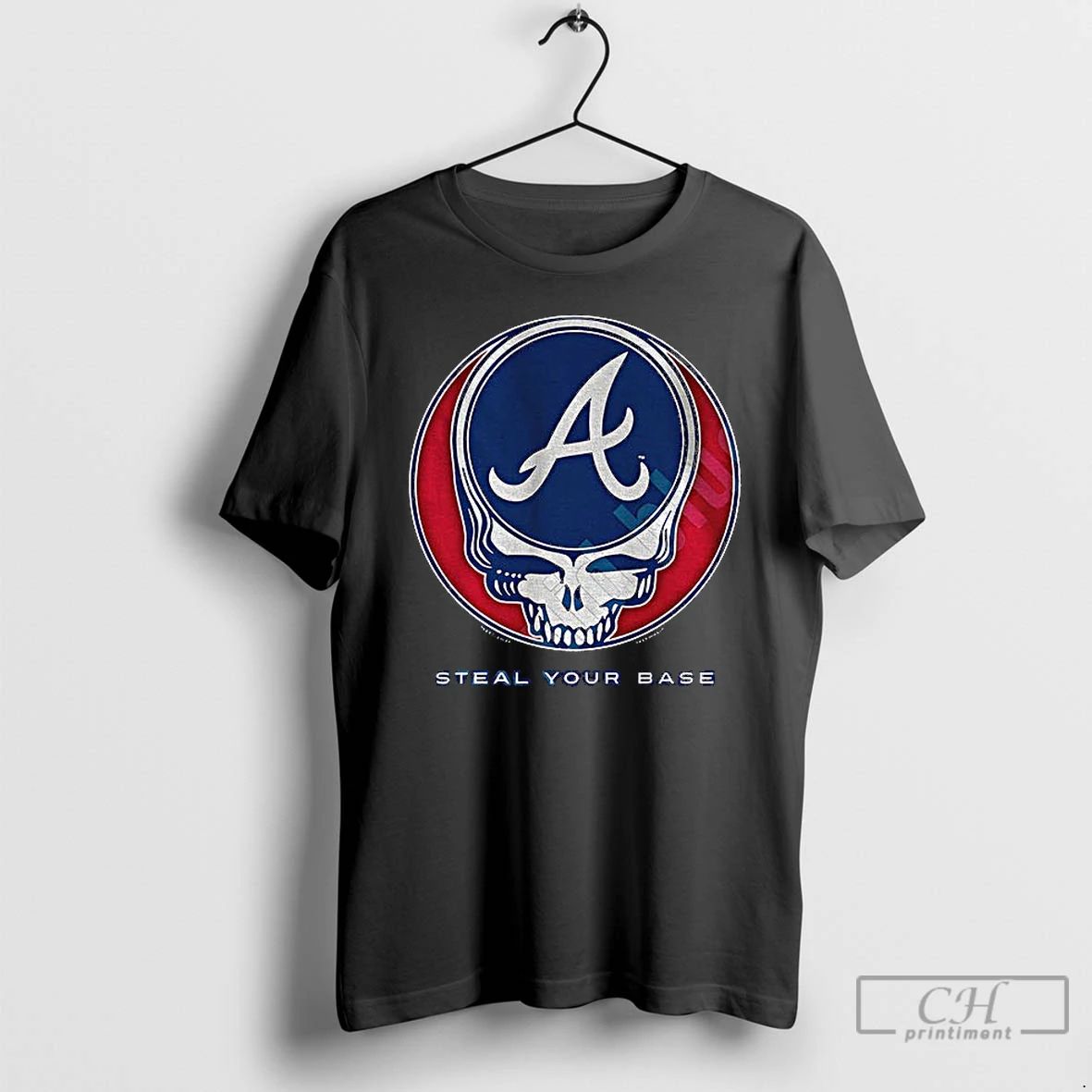 Classic Atlanta Braves Steal Your Base Grateful Dead Skull Mlb T Shirts