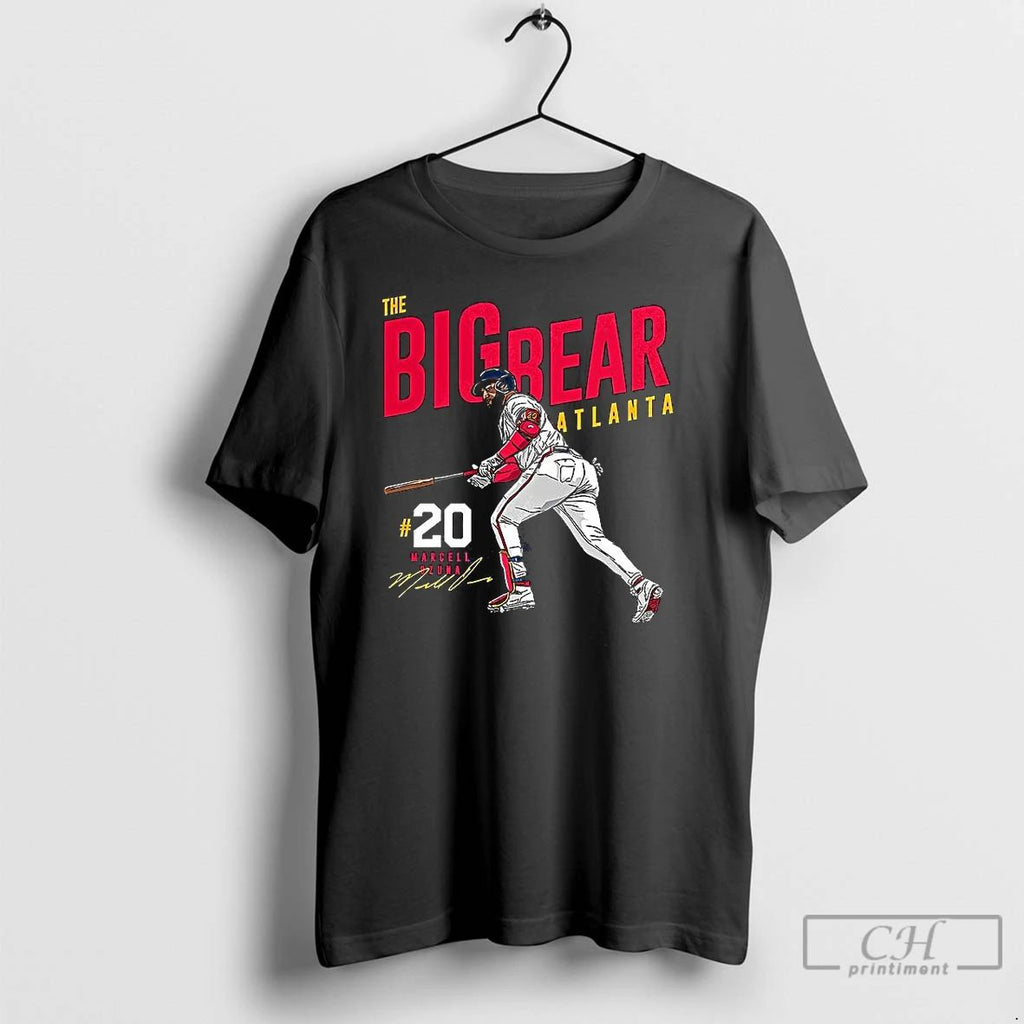 Classic Marcell Ozuna Atlanta Braves Baseball The Big Bear Signature T Shirts