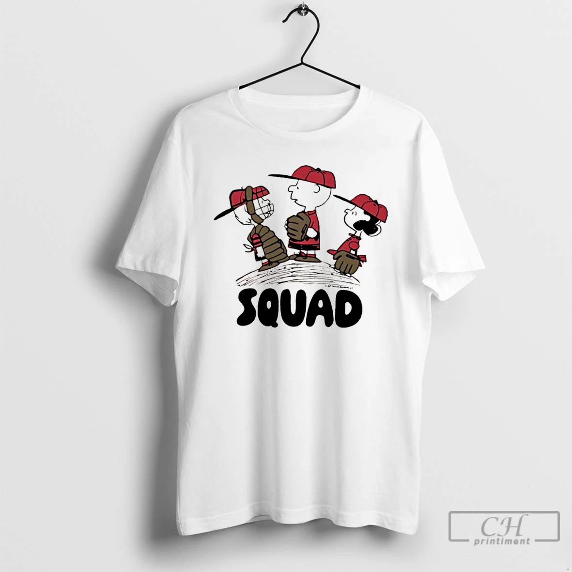 Classic Peanuts Characters Baseball Squad T Shirts