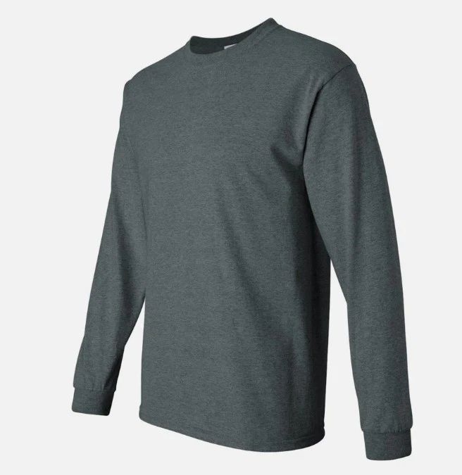 Gildan Ultra Cotton Long Sleeve T-Shirt Style G2400,  Dark Heather (1 Pack)- 2XL