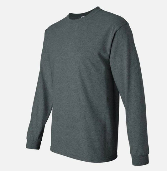 Gildan Ultra Cotton Long Sleeve T-Shirt Style G2400,  Dark Heather (1 Pack)- 2XL
