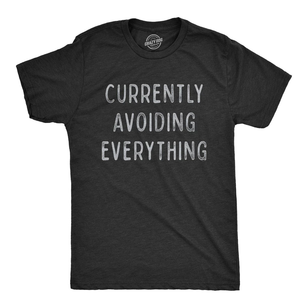 Mens Currently Avoiding Everything T Shirt Funny Sarcastic Introverted Tee