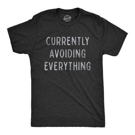 Mens Currently Avoiding Everything T Shirt Funny Sarcastic Introverted Tee