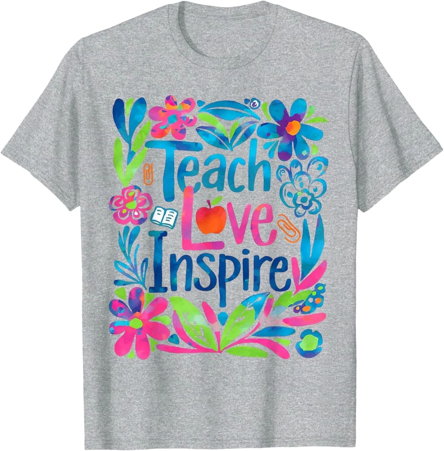 Teach Love Inspire Boho Floral Teacher Appreciation Unisex T-Shirt