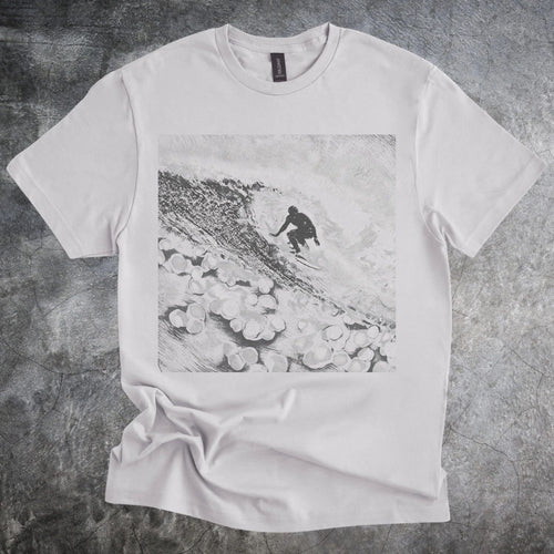 Aerial Landscape Black and White Graphic Tee Modern Abstract Art