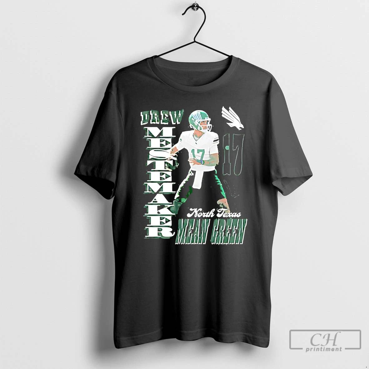 Premium Drew Mestemaker Graphic North Texas Mean Green T Shirts