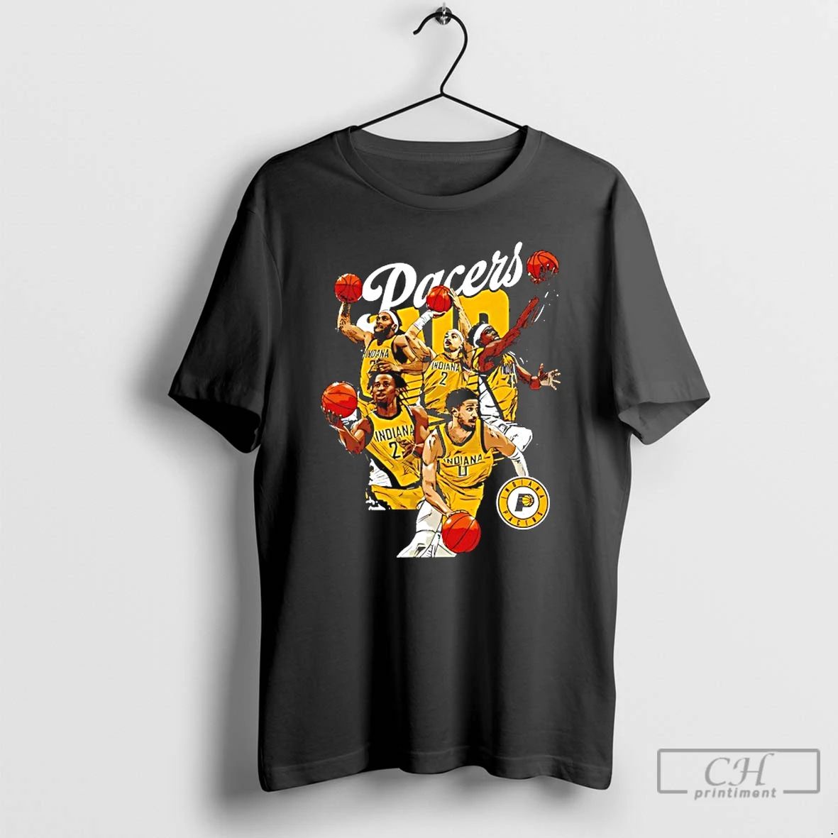 Premium Indiana Pacers Starting 5 Player Collage Vintage T Shirts