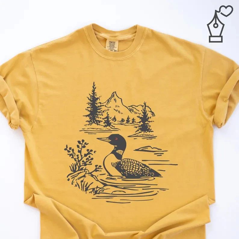 Loon Bird Watching Comfort Tee Shirt Nature Lover Gift Wildlife