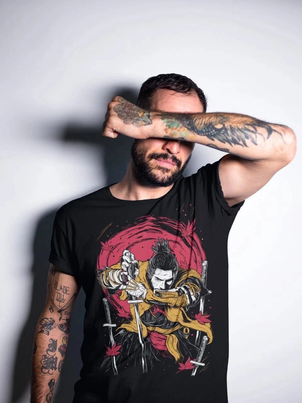 Anime Sekiro Wolf  Special Manga Black T Shirt