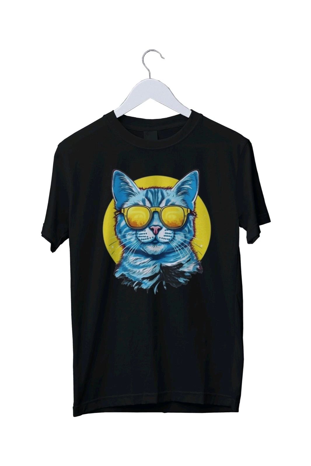 Stylish Sunglasses Cat Retro Cool Men Women Graphic T-Shirt S M L XL 2 3 4 XL