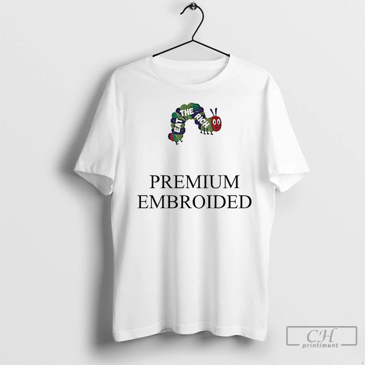 Premium Worm Eat The Rich Premium Embroidered Anti Capitalist