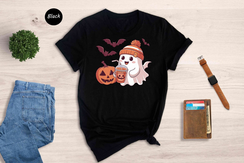 Cute Ghost Halloween Shirt, Fall Coffee Shirt, Mom Shirt, Little Ghost Juice Tee