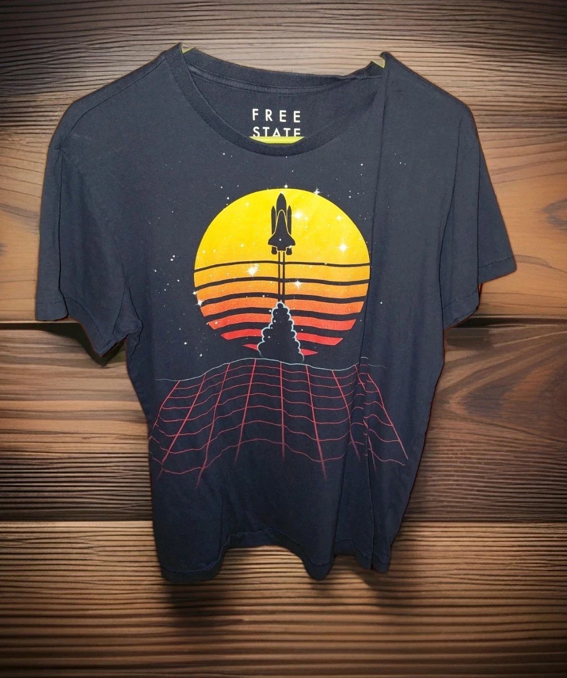 Space shuttle Blue t-shirt by Free State size men's medium