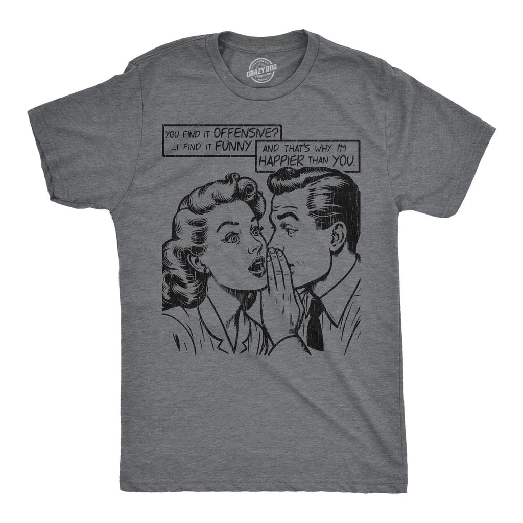 Mens Funny T Shirts You Find It Offensive I Find It Funny Sarcastic Retro