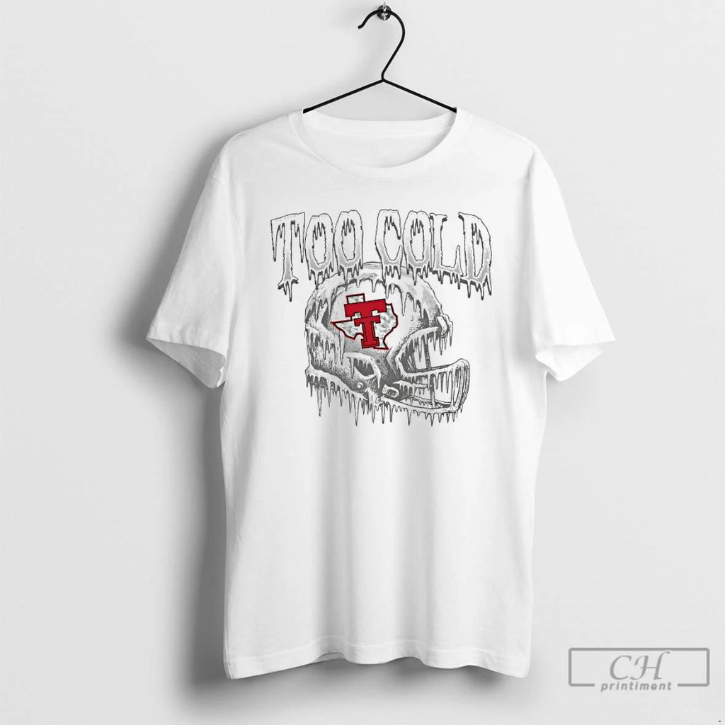 Classic Texas Tech Red Raider Too Cold Helmet Ice Logo T Shirts
