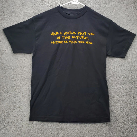 Vintage Top Heavy Quote T Shirt Mens Medium Funny Y2K Skater Grunge "Hard Work"