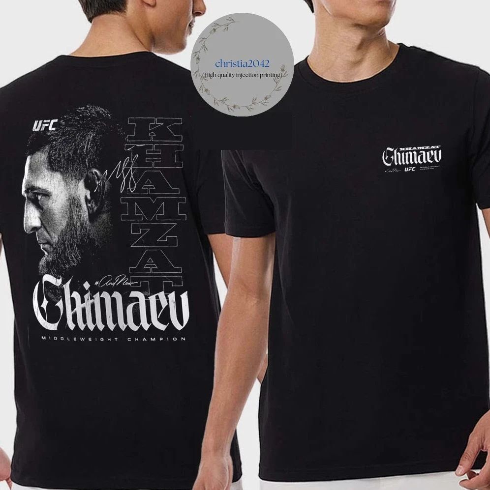Khamzat Chimaev 2025 World Middle Weight Champion UFC 319 T-Shirt