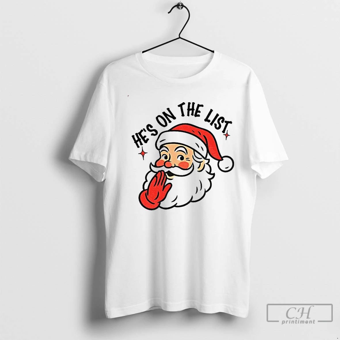 Premium Santa Claus Big Face Hes On The List Christmas