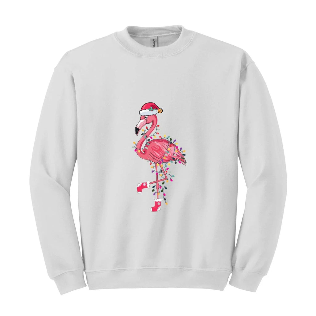 Chrismas Flamingo Sweatshirt, Cute Flamingo Sweater, Animal Christmas Sweatshirt