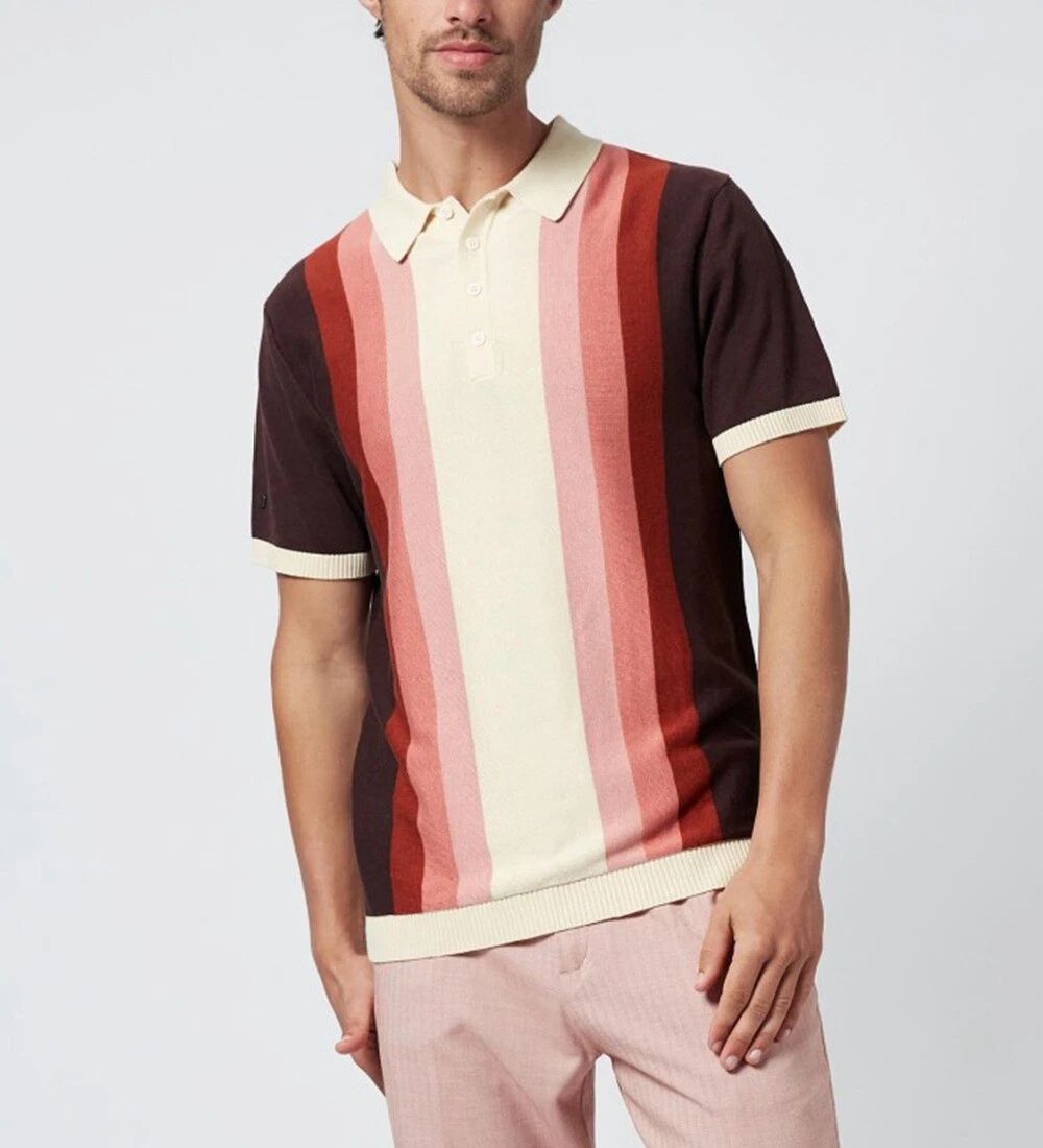 Men's Short Sleeve Slim Fit Polo Shirts Knitted Shirts Casual Golf Shirt
