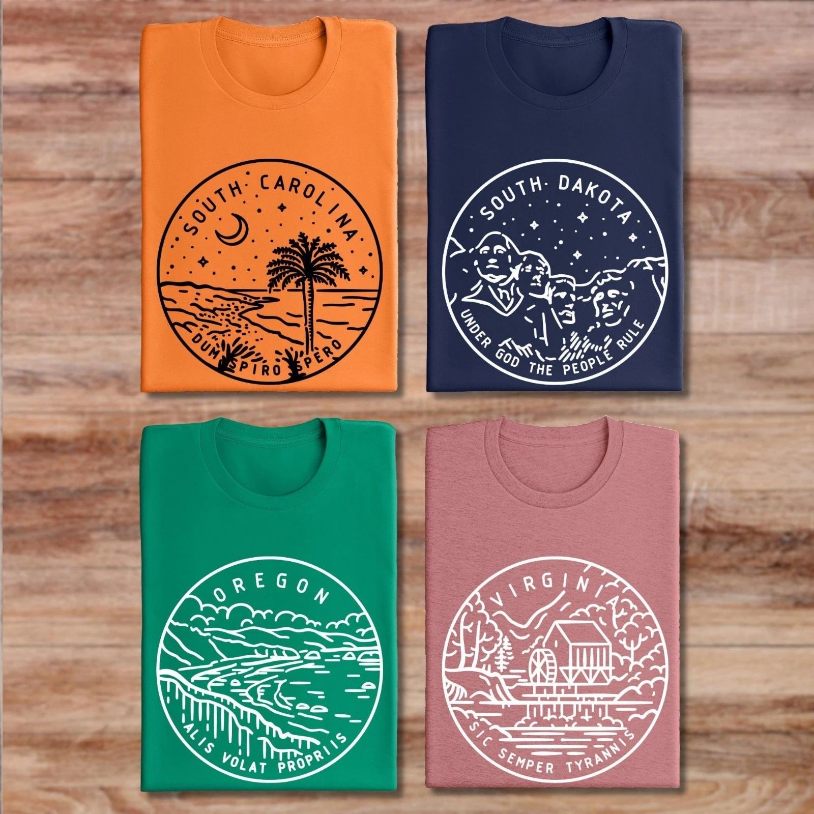 USA State Map T-Shirt  American Travel Souvenir Tee