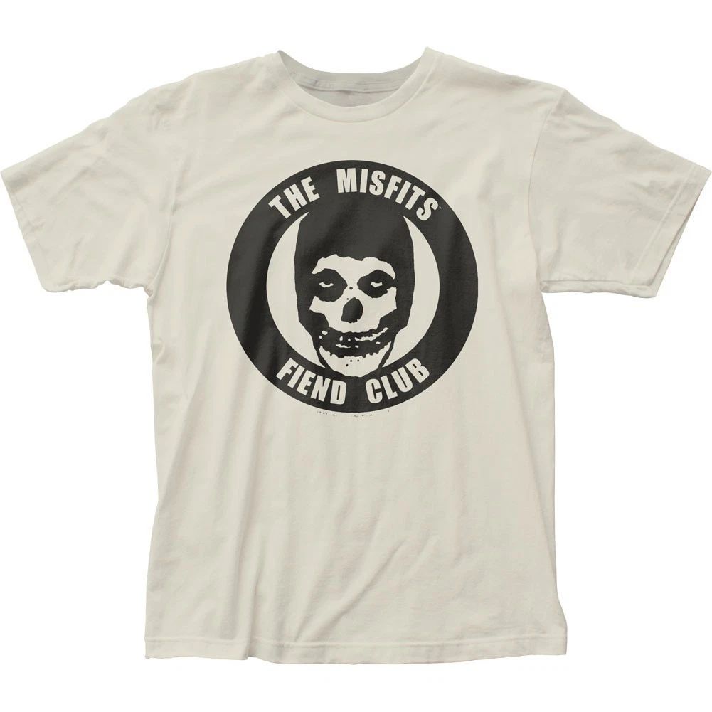 Misfits Fiend Club White Mens T Shirt Music Classic Concert Rock Band Natural