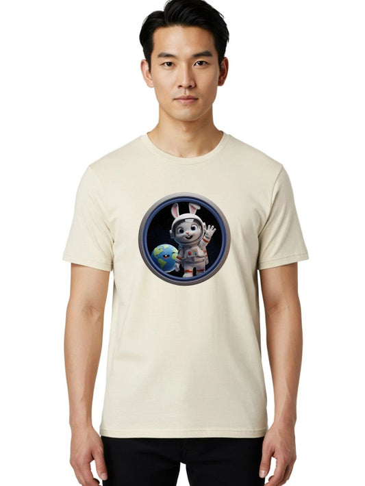 Astronaut-Bunny-26 Mens Graphic Tee, 100% Cotton, Casual Summer Wear