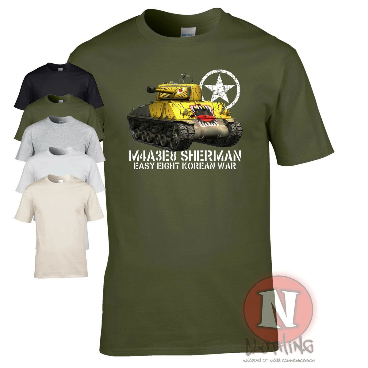 M4A3E8 Sherman tank t-shirt Easy 8 Korean war allied vehicle WOT US army