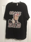 Space Dad T-shirt Black Short-sleeved Unisex Size XL