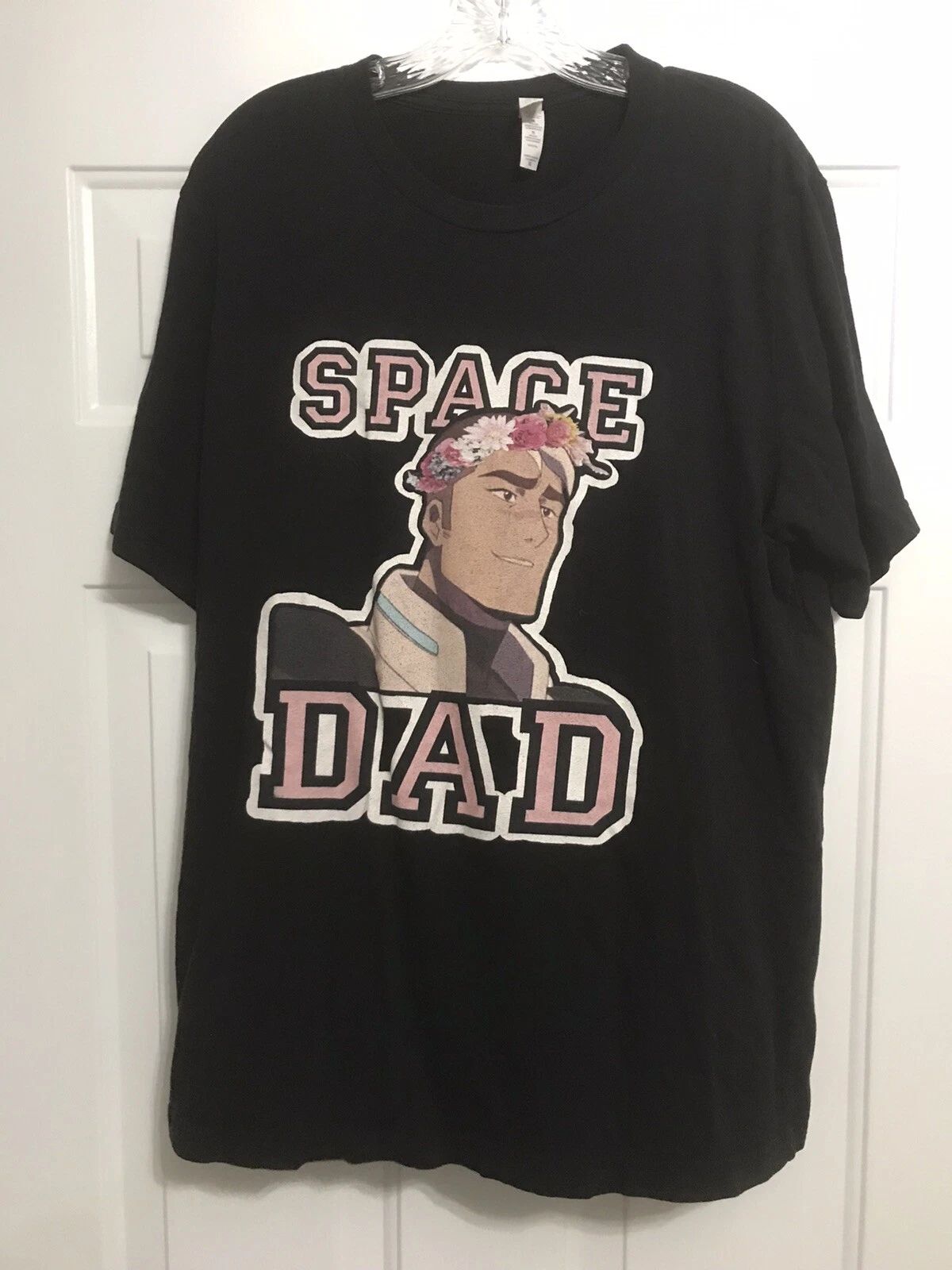 Space Dad T-shirt Black Short-sleeved Unisex Size XL