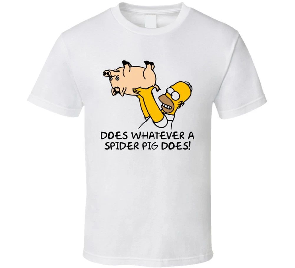Homer And Spider Pig Cartoon Funny T Shirt
