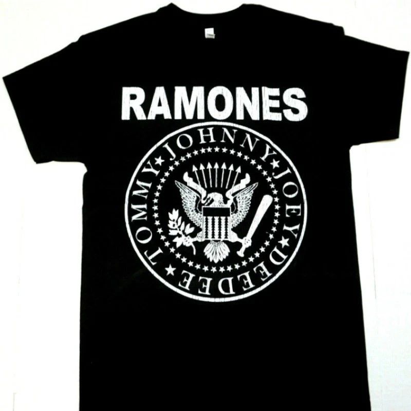 Ramones Distressed Punk Rock Shirt Vintage Band Graphic Tee Men’s Black T-Shirt