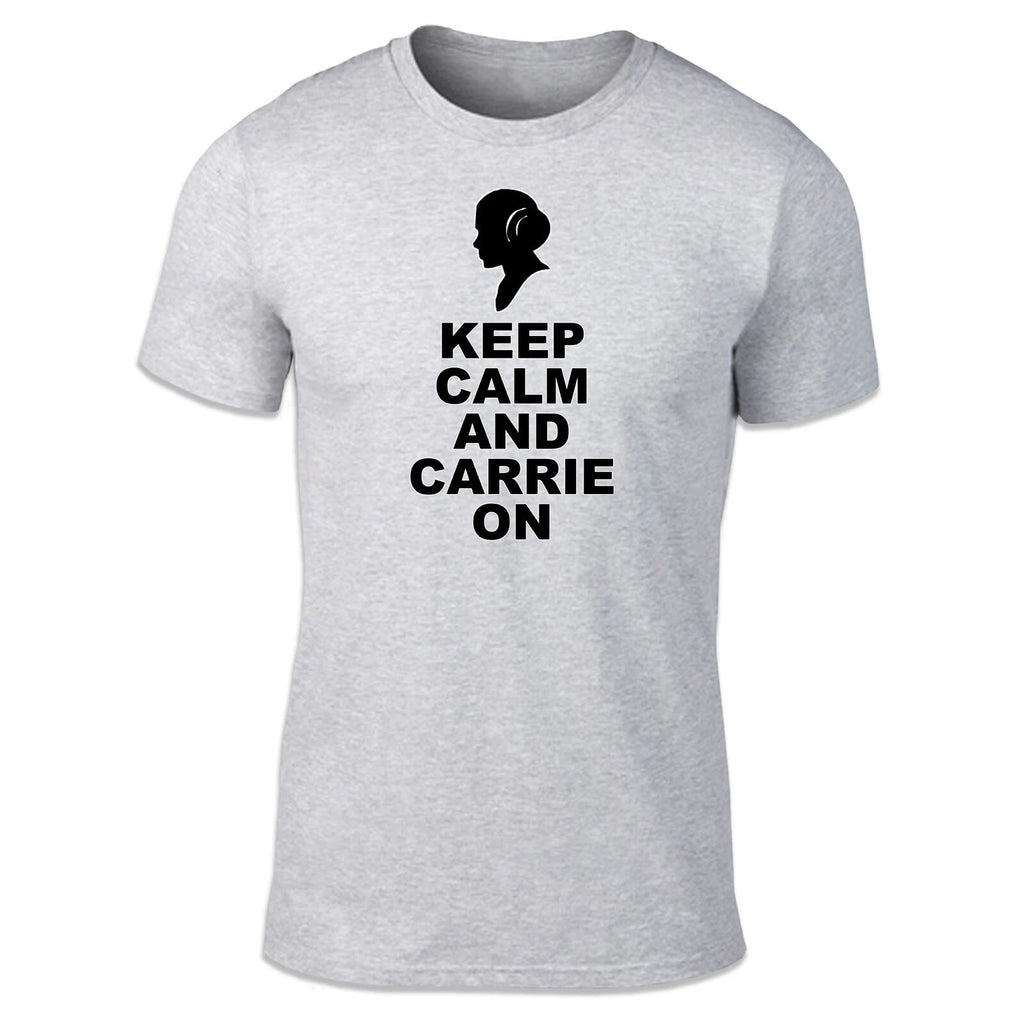 Keep Calm Carrie On Unisex T Shirt - Parody Actress Movie Sci Fi