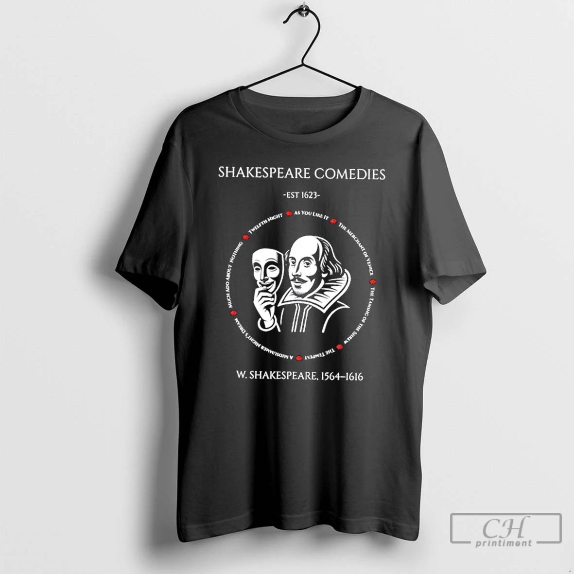 Premium Shakespeare Comedies Est 1623 W Shakespeare 1564 1616 T Shirts