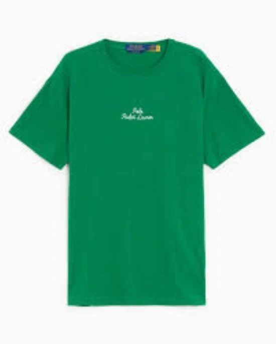 POLO RALPH LAUREN Solid Green T-Shirt Stretch Cotton Lightweight Classic Fit XS