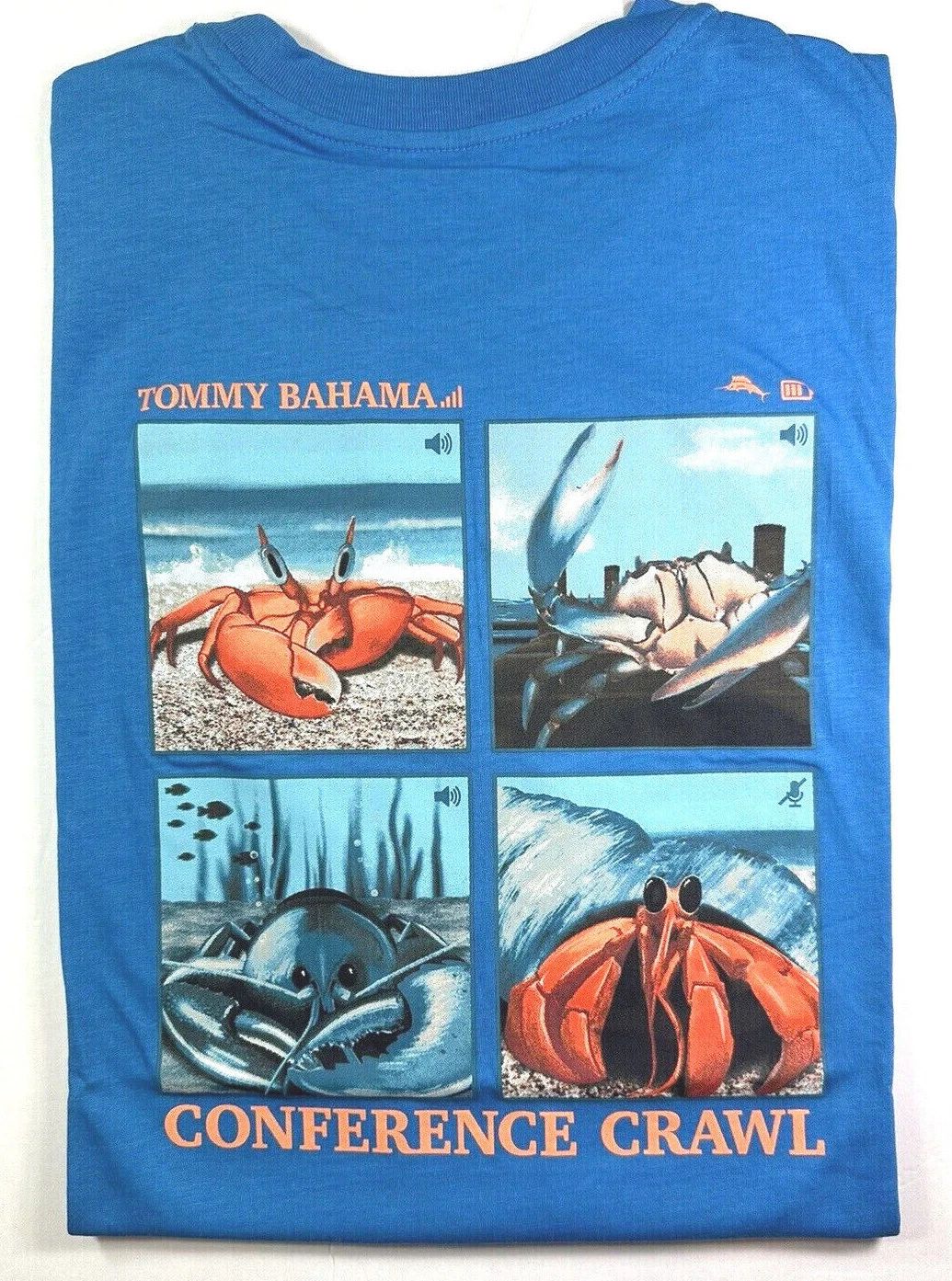 Tommy Bahama Men's T Shirt / Conference Crawl / Blue Canal  / Cotton / Reg $54