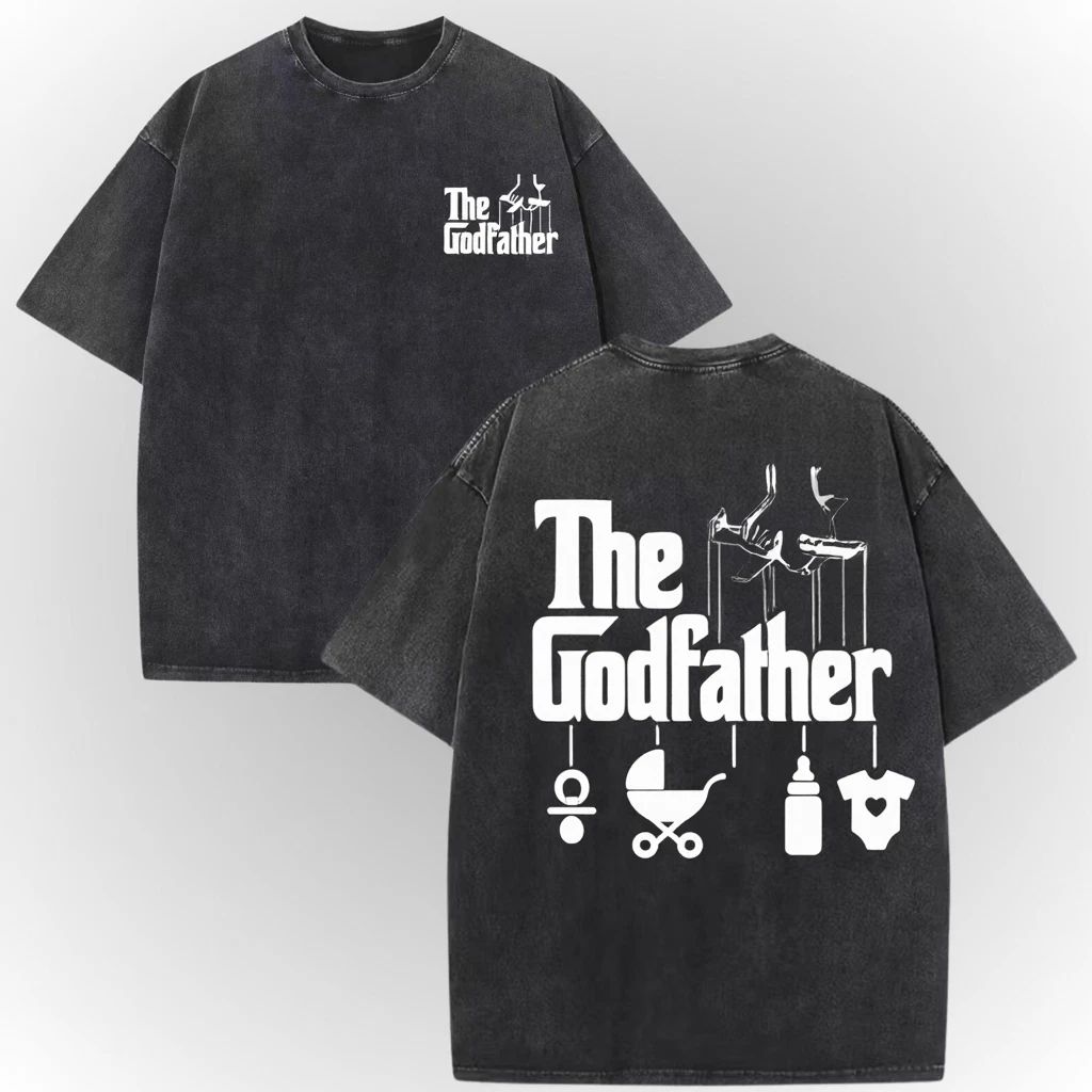 The Godfather Shirt • Acid Wash Tee • Funny Godfather Baby Icons Shirt