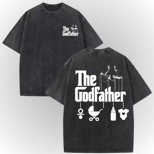 The Godfather Shirt • Acid Wash Tee • Funny Godfather Baby Icons Shirt