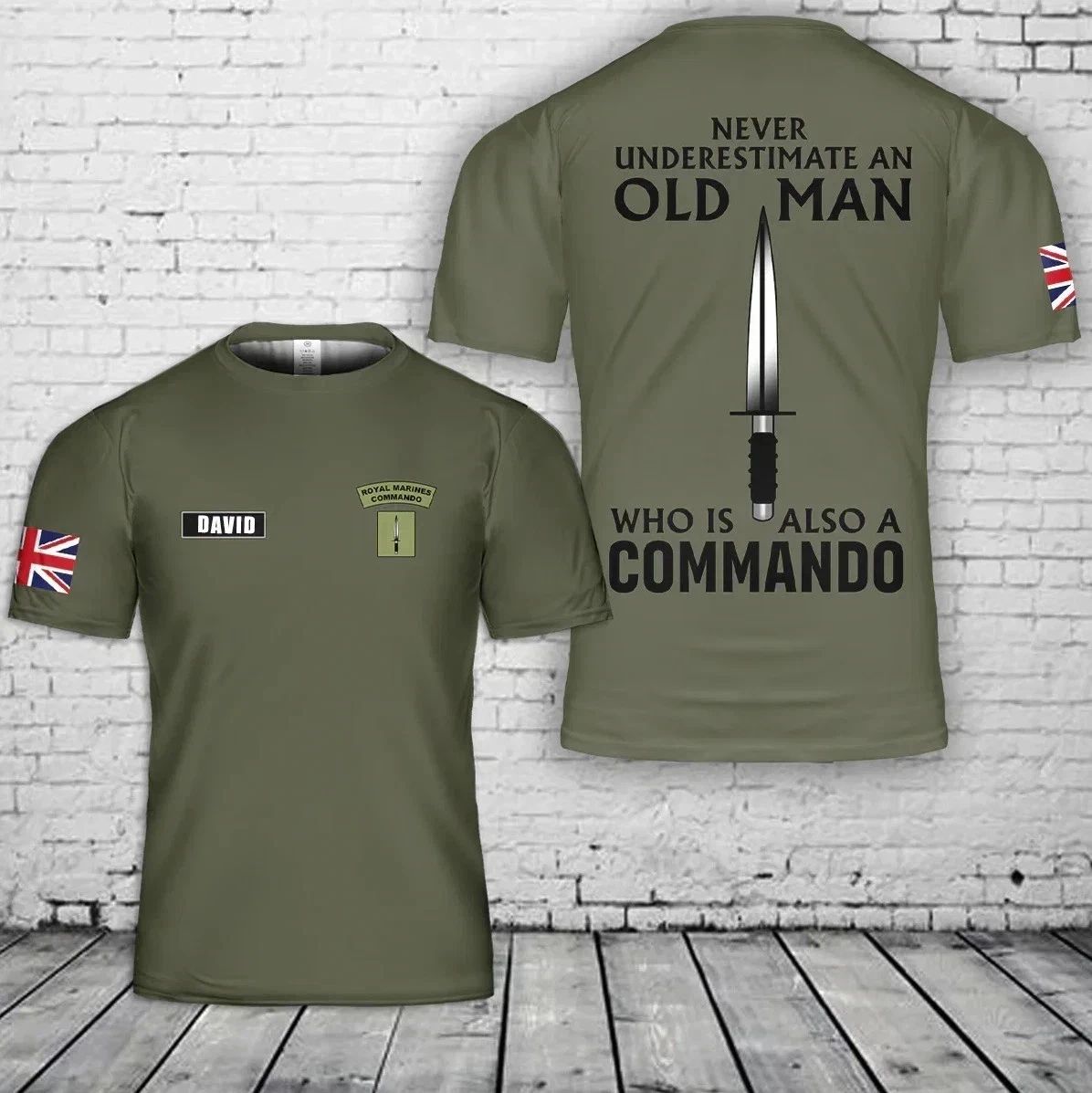Custom Name Royal Navy Royal Marines Commandos 3D T-Shirt S-5XL