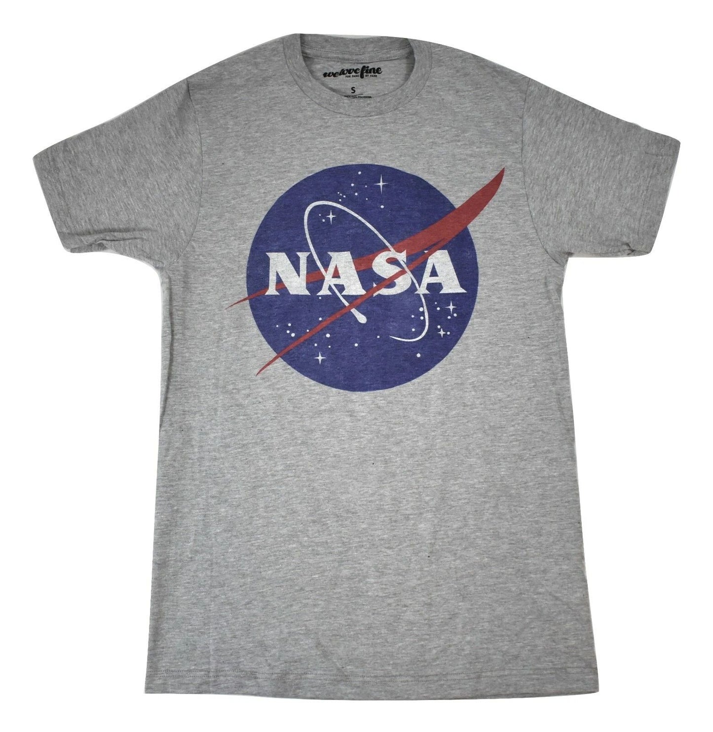 WeLoveFine Mens NASA Space Logo Heather Gray Shirt NWT S