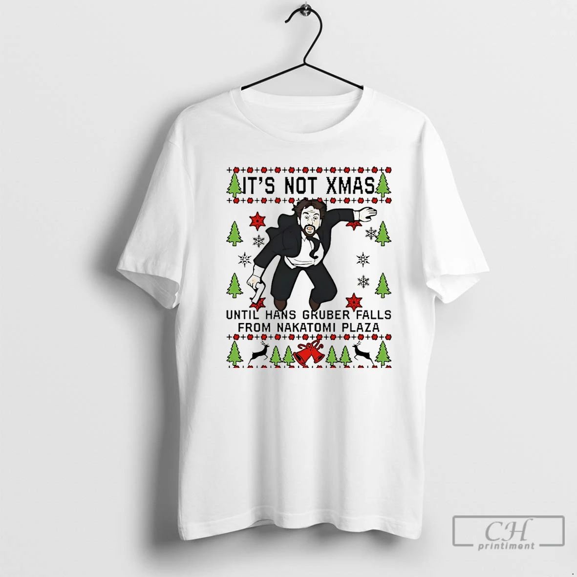 Premium Its Not Xmas Until Hans Gruber Falls From Nakatomi Plaza Christmas T Shirts