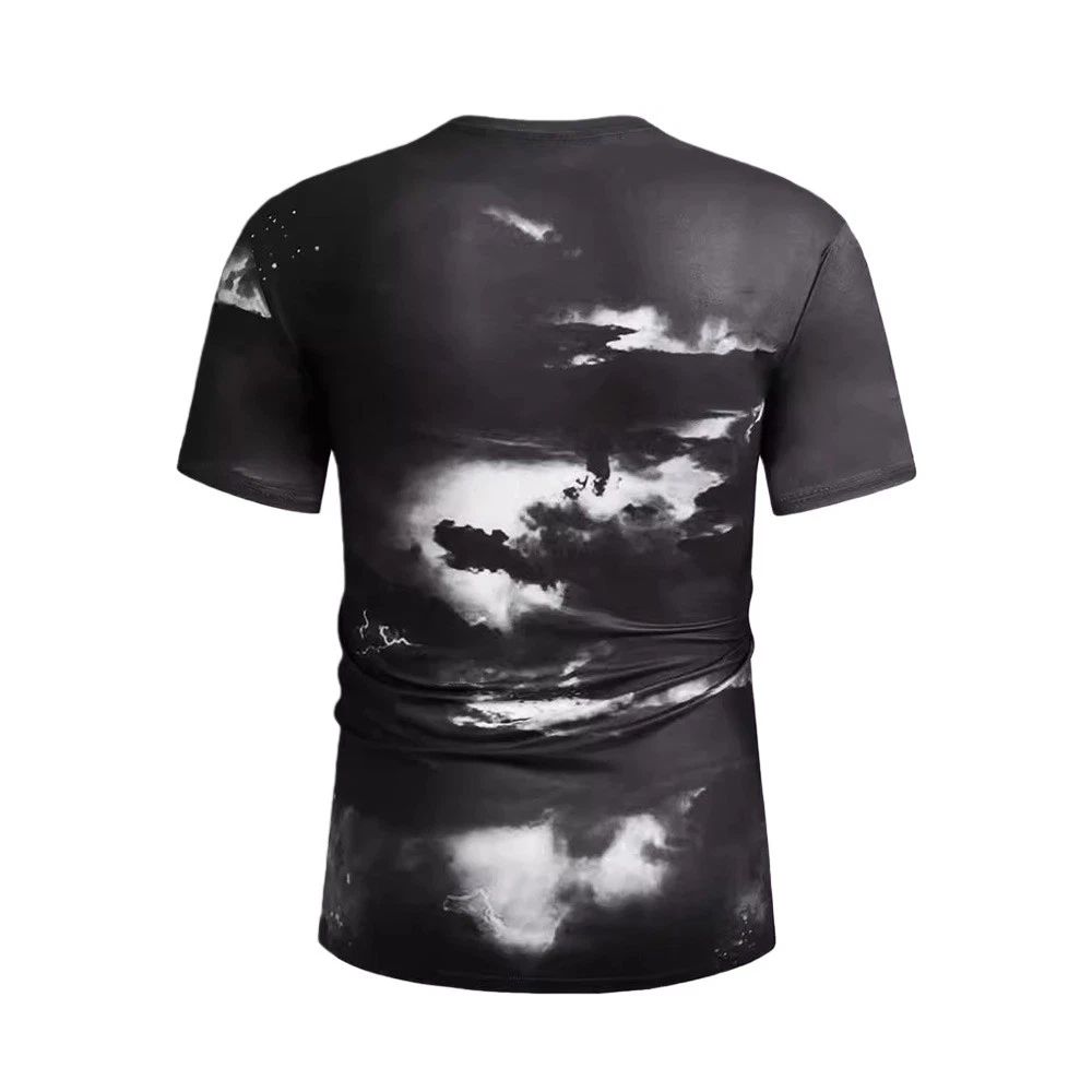 Mens Vintage Printed Round Neck T Shirt for Club and Daily For American Style