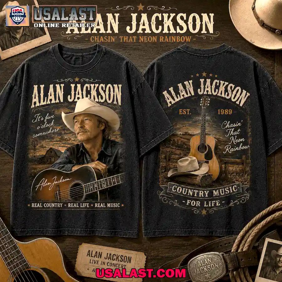 Alan Jackson Chasin’ That Neon Rainbow Country Music 3D T-Shirt