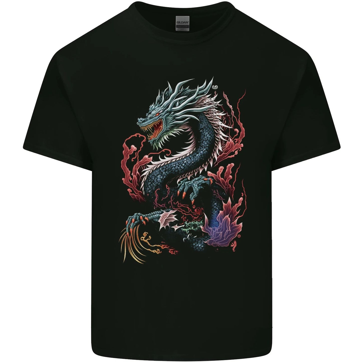 Fantasy Fire Dragon 7 Mens Cotton T-Shirt Tee Top