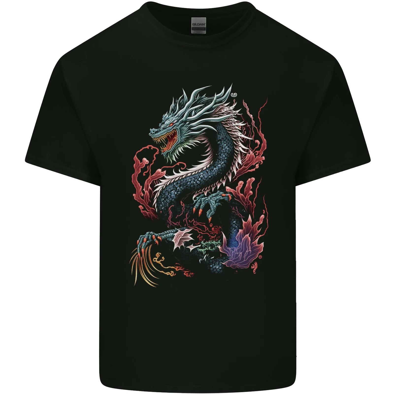 Fantasy Fire Dragon 7 Mens Cotton T-Shirt Tee Top