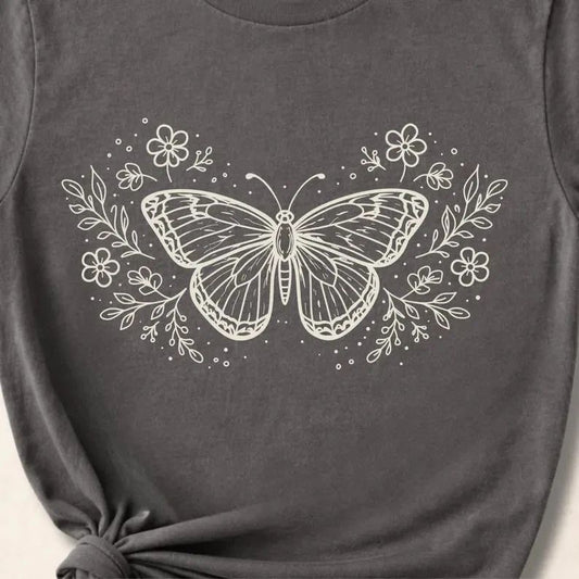 Butterfly Cottagecore Comfort Tee Nature Lover Aesthetic Style